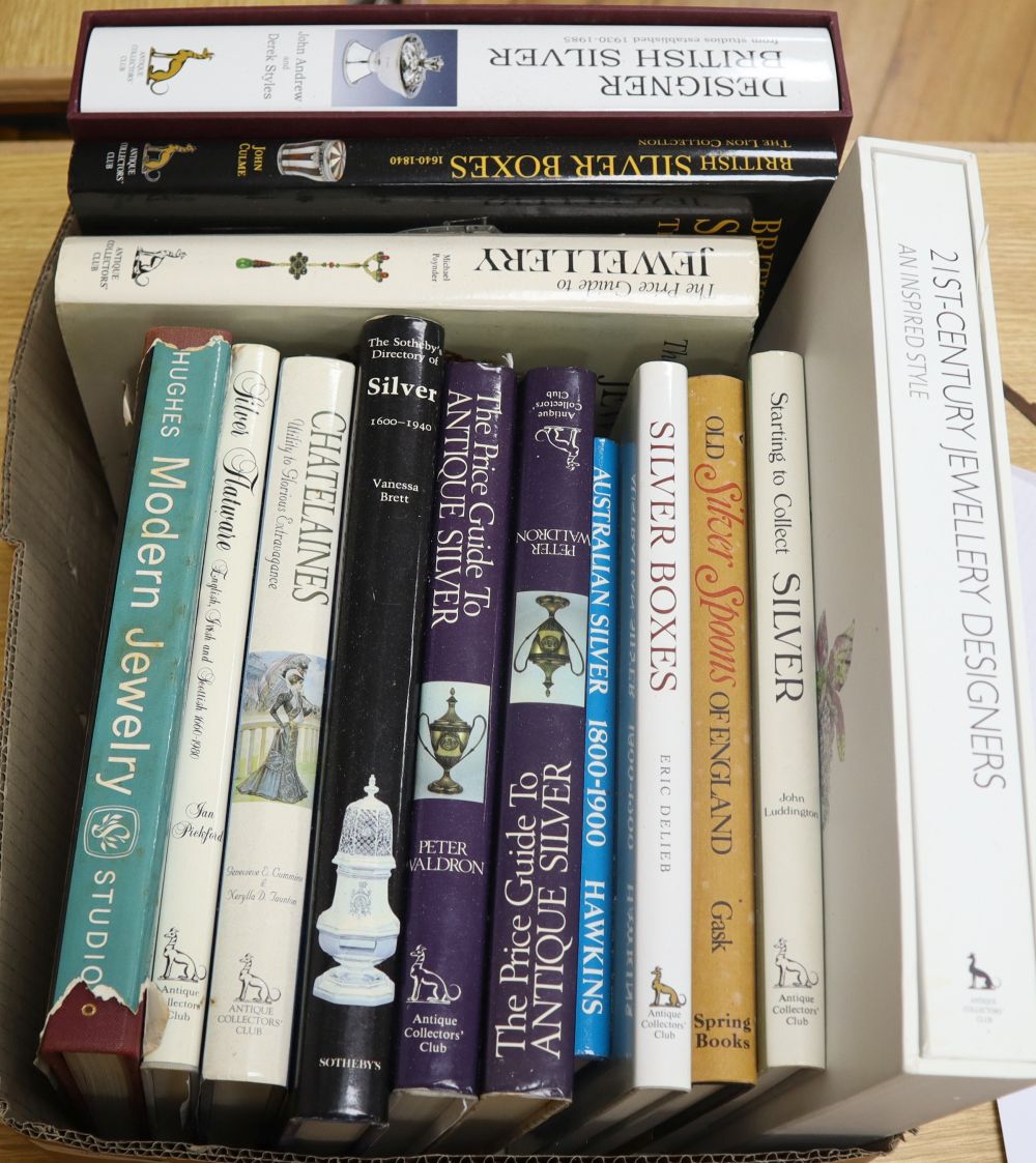 A collection of silver and jewellery reference books including: